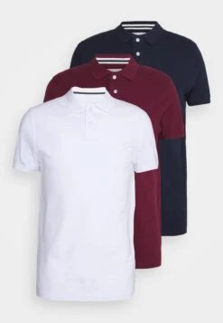 Pier One 3 PACK - Poloshirt - Bordeaux/white/dark Blue -Pier One Verkaufsgeschäft 919efcdef1fb44a8aad58897d4dff9e4
