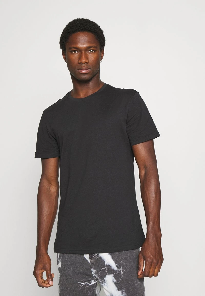 Pier One 3 PACK - T-Shirt Basic - Black/mottled Dark Grey/bordeaux 4 Pier One 3 PACK - T-Shirt Basic - Black/mottled Dark Grey/bordeaux - Image 2