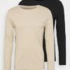 Pier One 2 PACK - Langarmshirt - Beige/black -Pier One Verkaufsgeschäft d533123e775a492083ca7a6095e3993b