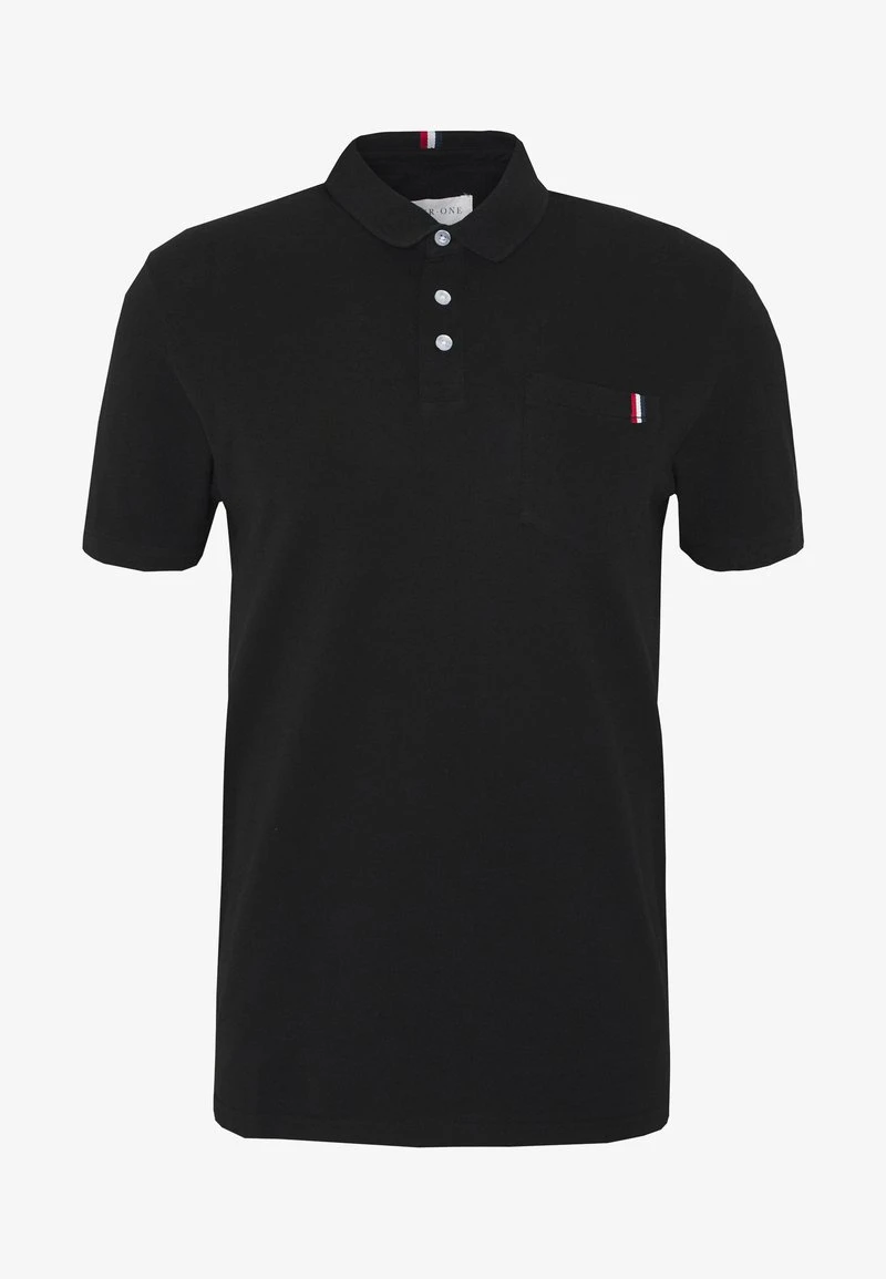 Pier One TRICOLORE TRIM POLO - Poloshirt - Black 6 Pier One TRICOLORE TRIM POLO - Poloshirt - Black - Image 4