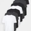 Pier One 7 PACK - T-Shirt Basic - Mottled Dark Grey/white/black -Pier One Verkaufsgeschäft e7f6e83a5fc54fbaaa5e7624e6a8a452